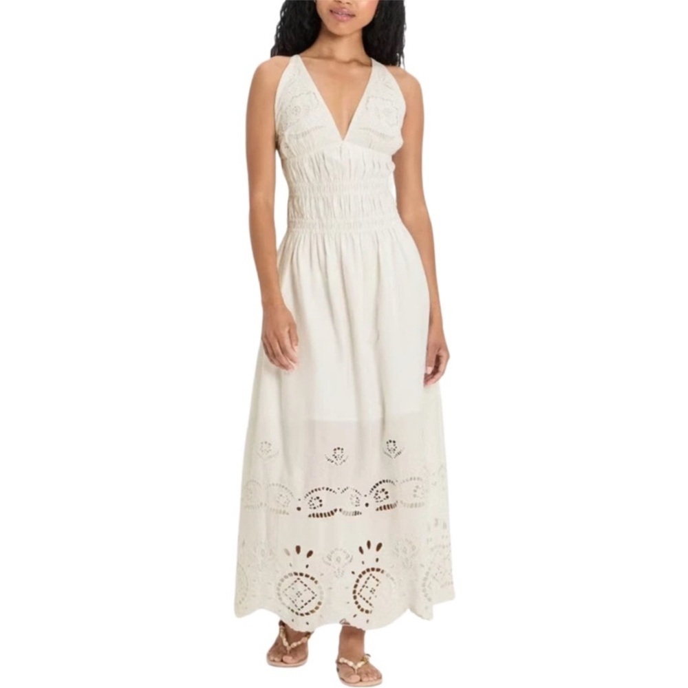 Future Collective Eyelet Maxi A-line Dress women’s size medium